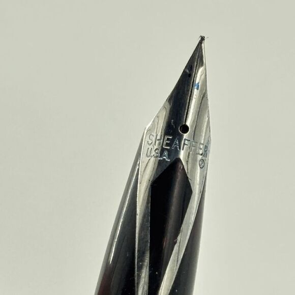 Vintage Sheaffer Targa Version 1 Chrome Fountain Pen Shows Wear on Body Rare - Picture 6 of 11